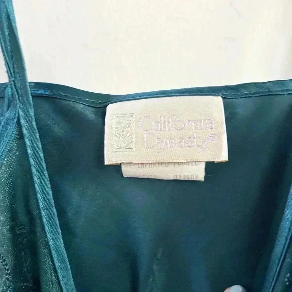 Vintage‎ teal slip dress small - Picture 3 of 5